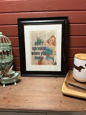 Pin up Girl Vintage Style Framed Bathroom Art